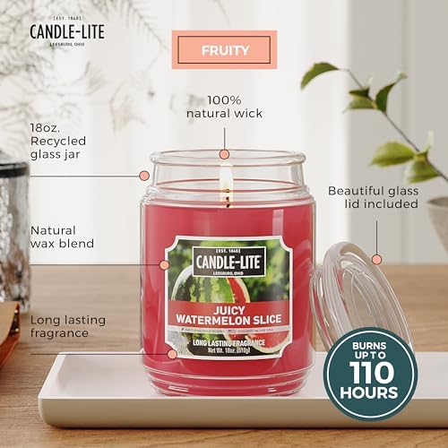 Candle-lite Watermelon Scented Candle 18 oz Jar