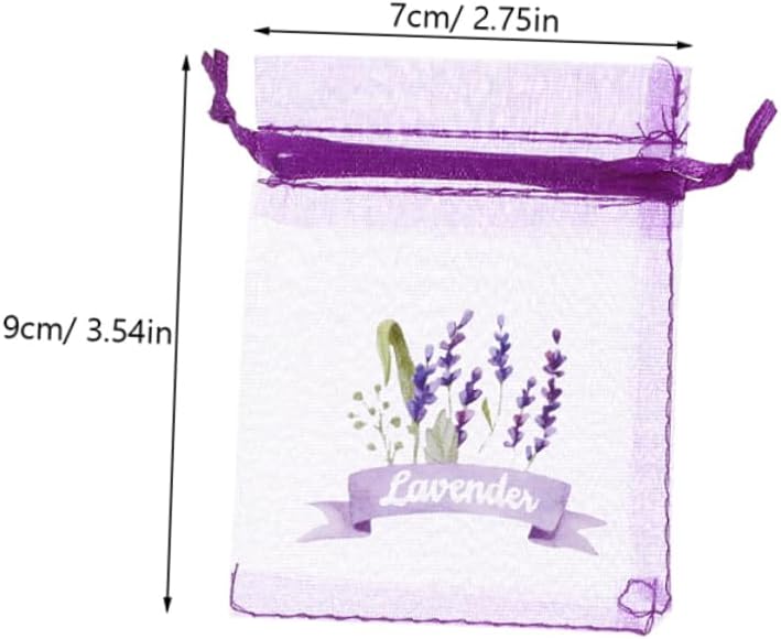 50pcs Lavender Organza Drawstring Bags for Dried Herbs Jewelry Wedding Favors