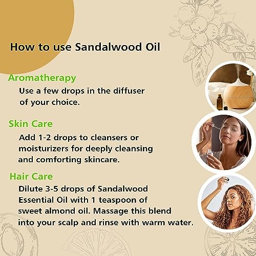 Sandalwood Essential Oil - 10mL for Diffuser and Skincare