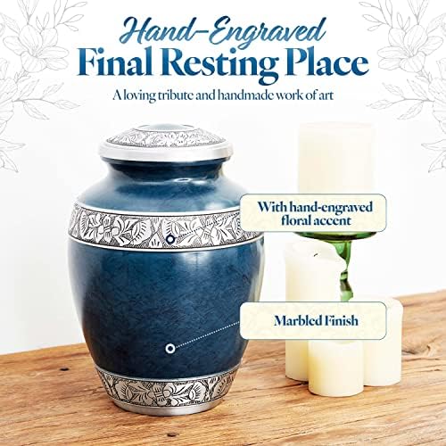GSM Brands Cremation Urn with Blue Design