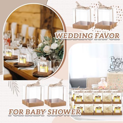 Cunno 24-Pack Transparent Candle Gift Box with Ribbon
