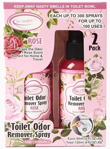 Air Jungles Toilet Poop Odor Eliminator Spray with Rose Scent