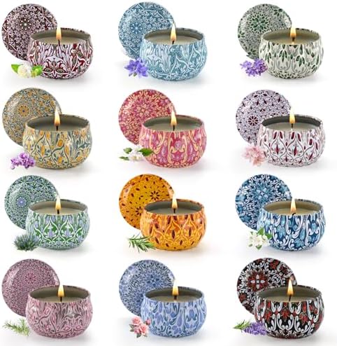 Obisesio Scented Candle Set 12 Pack for Home Aromatherapy