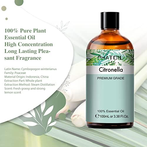 PHATOIL 100ML Citronella Essential Oil for Diffusers and DIY Projects