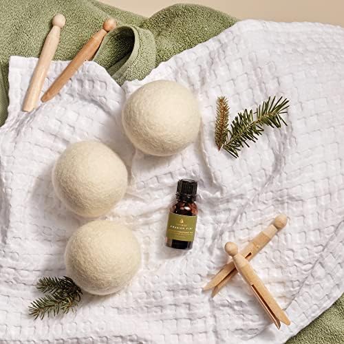 Thymes Wool Dryer Balls Set - 3 Balls 1 Scented Fragrance Oil
