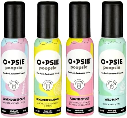 Oopsie Poopsie Toilet Spray - 4 Scents 2oz Travel Size