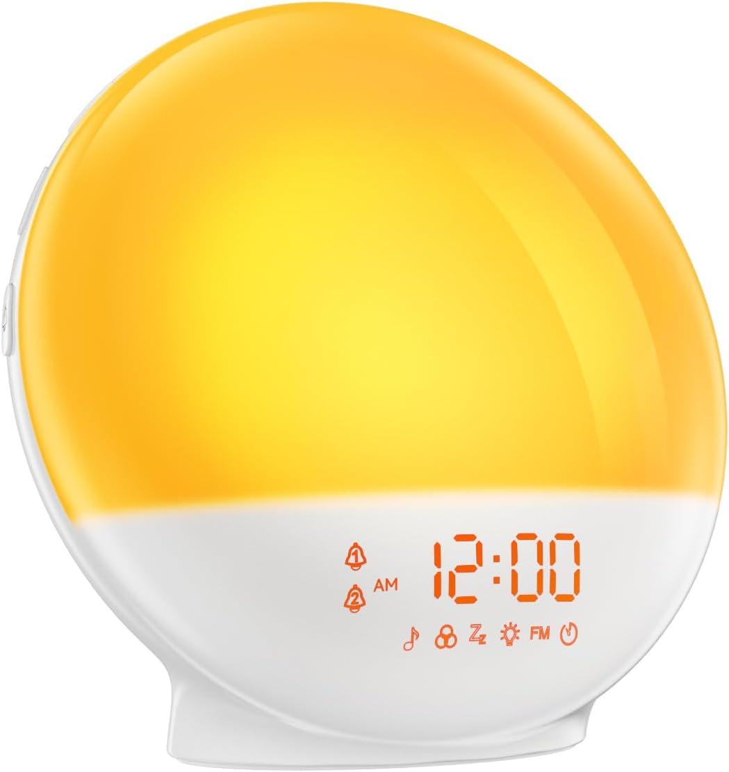 RICIAL Sunrise Alarm Clock with Light Therapy and White Noise