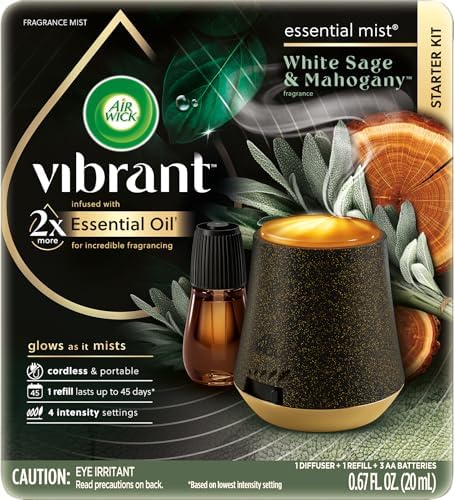 AIR WICK Essential Mist Starter Kit White Sage Mahogany