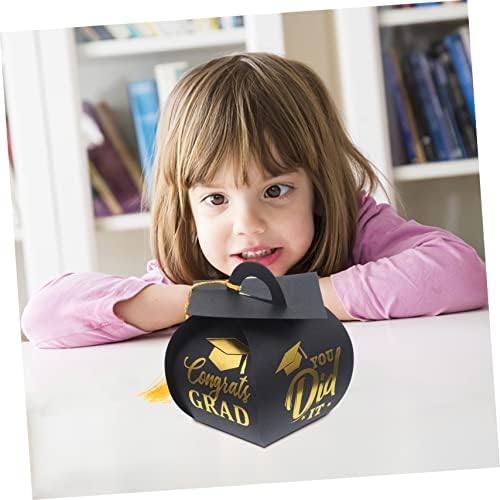 10Pcs Graduation Cap Candy Holders with Tassels