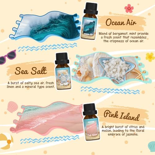 ARVIDSSON Beach Fragrance Oil Set - 7 Tropical Essential Oils for Diffuser