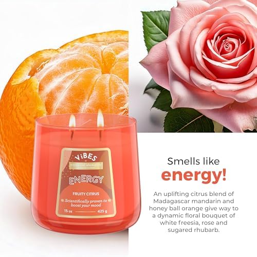 Candle-Lite Vibes Fruity Citrus Aromatherapy Candles 15 oz Jar