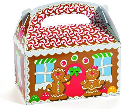 Gingerbread House Favor Treat Boxes - 12 Pieces