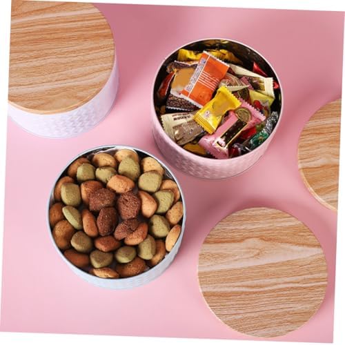 Pink Iron Snack Storage Box with Lid for Cookies and Treats