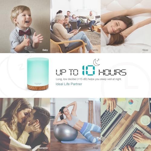 ASAKUKI 300ML Essential Oil Diffuser with 7 LED Lights and Auto-Off