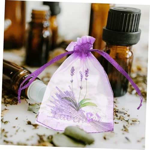 Garneck 20pcs Lavender Sachet Empty Drawstring Bags for Dried Flowers and Herbs
