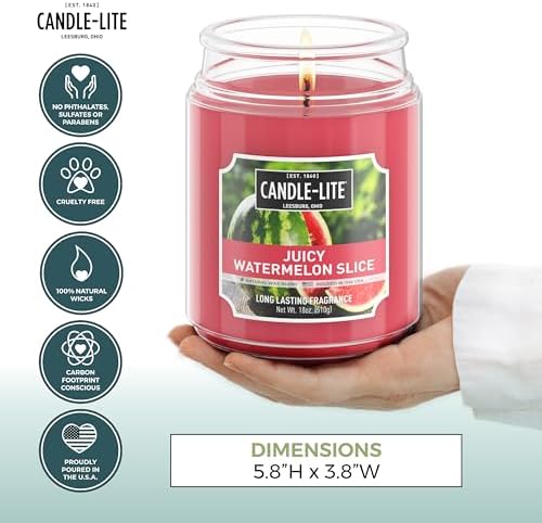 Candle-lite Watermelon Scented Candle 18 oz Jar