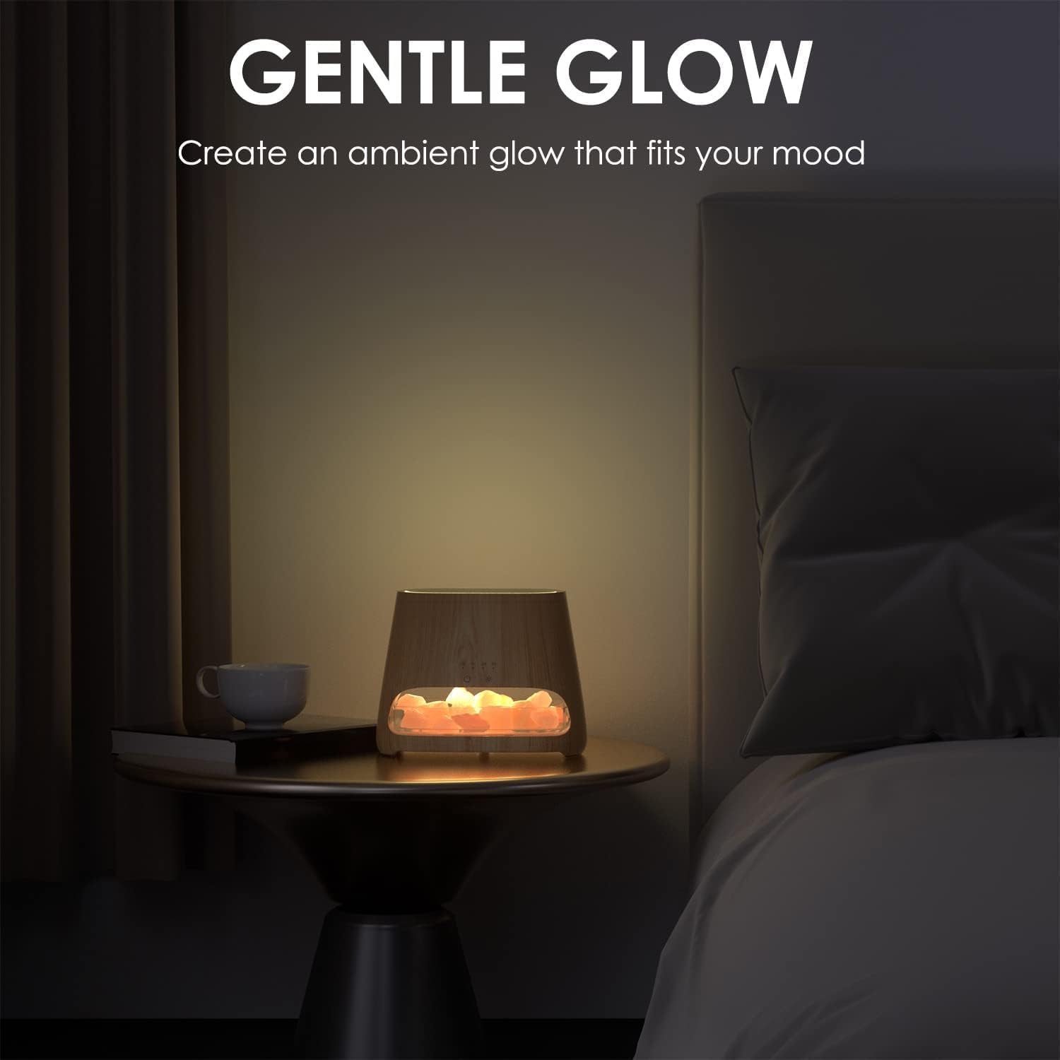 SALKING 2-in-1 Ultrasonic Diffuser with Himalayan Salt Lamp