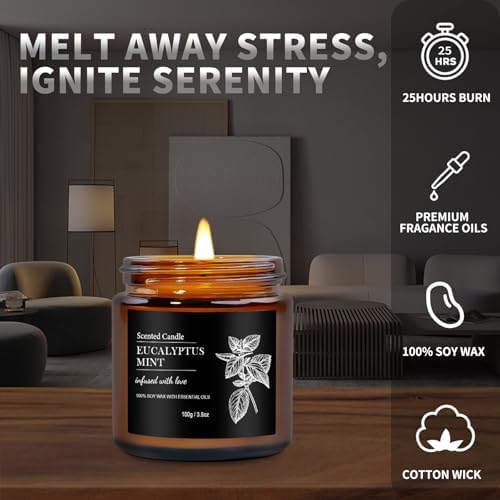 Men Scented Candle Set - 6 Pack Aromatherapy Candles for Home