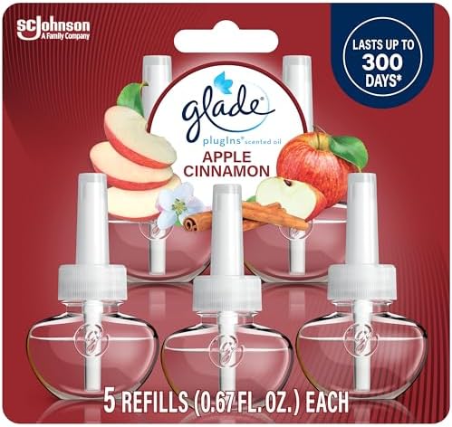 Glade PlugIns Air Freshener Apple Cinnamon 335 Fl Oz 5 Count