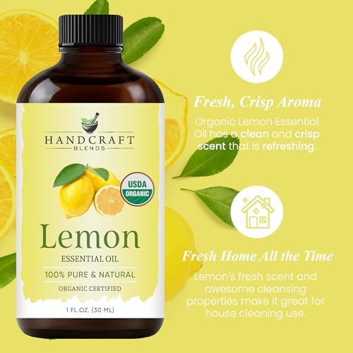 Handcraft Blends Organic Lemon Essential Oil 1 Fl Oz