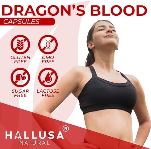 Dragons Blood Capsules 1000 Mg 60 Count for Digestion Support