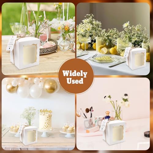 TANEMUDO 60 Piece Candle Gift Box with Clear Window White