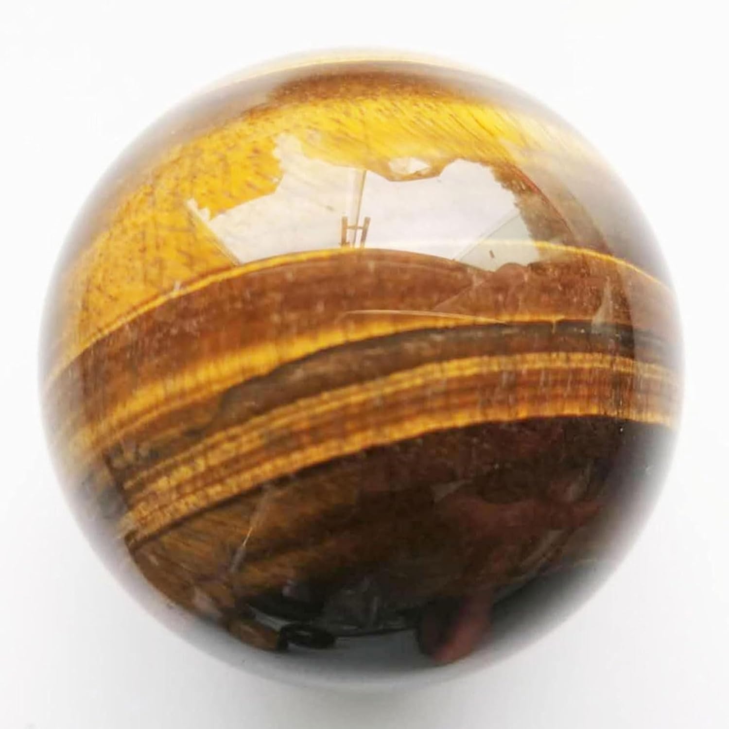 Natural Tiger Eyes Crystal Sphere Feng Shui Healing Decor