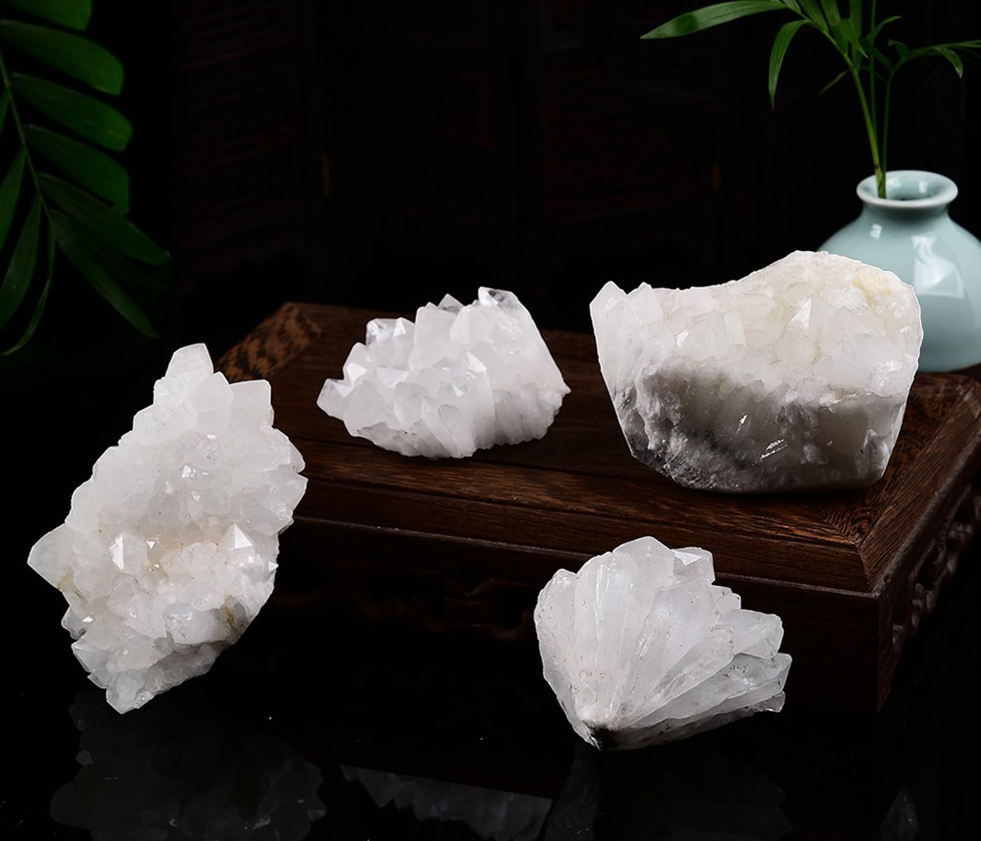 JIC Gem Natural Amethyst Crystal Cluster Geode Healing Stone