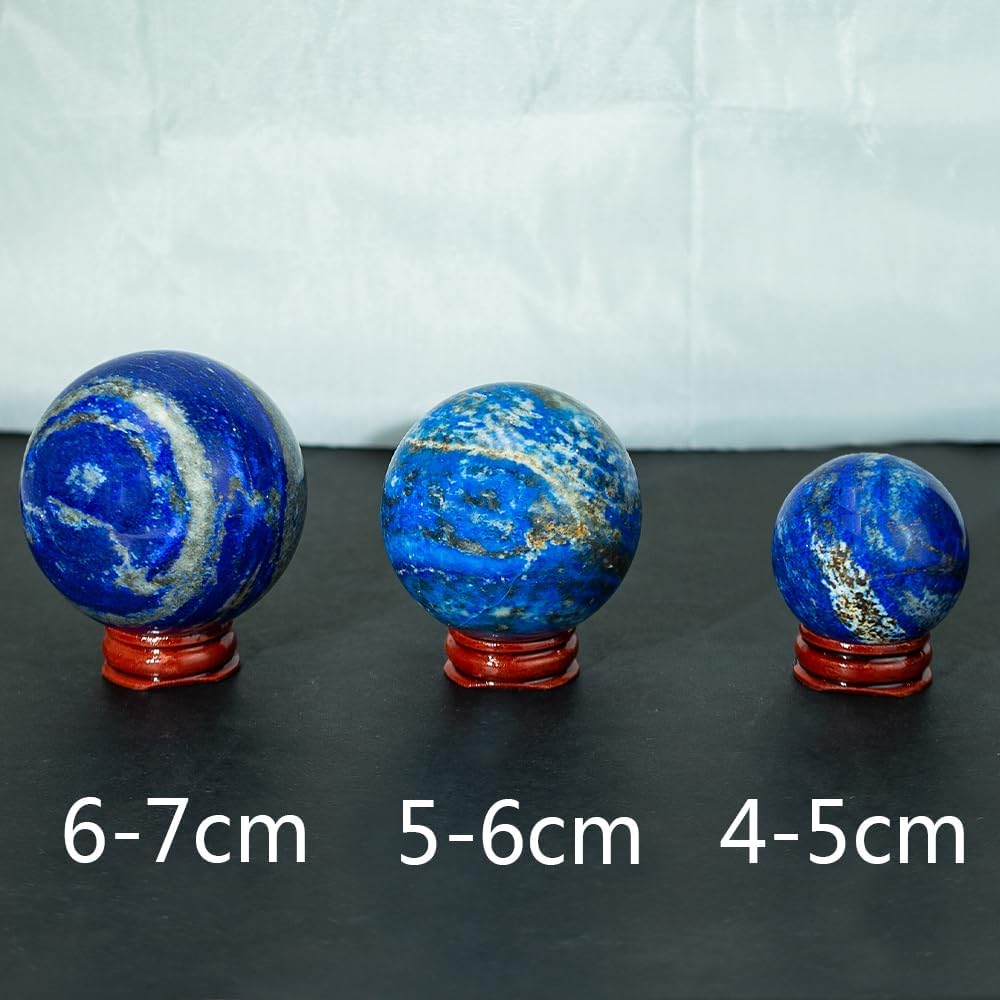 Lapis Lazuli Crystal Healing Ball with Wood Stand
