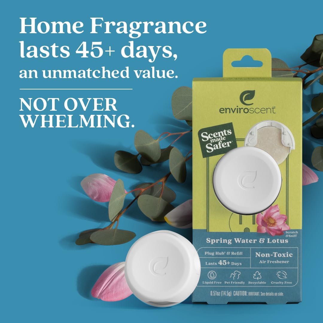 Enviroscent Non-Toxic Air Freshener Spring Water Lotus Plug In