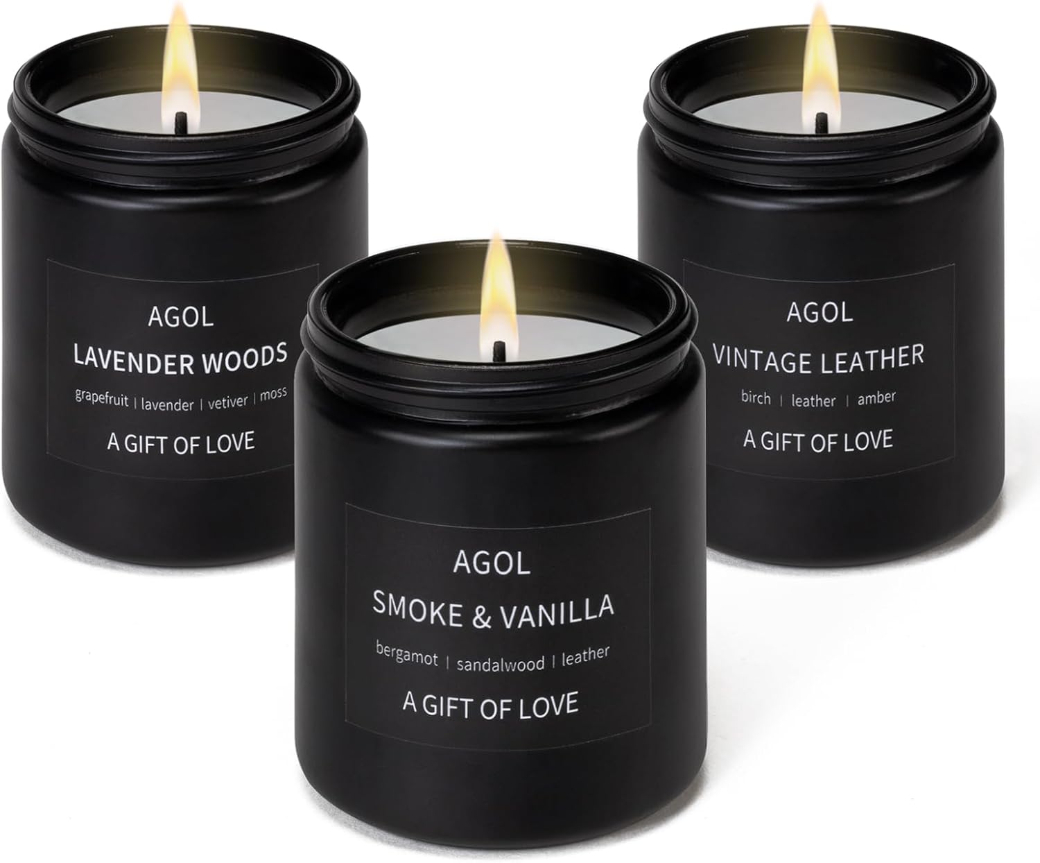AGOL Men Scented Candle Set 3 Pack
