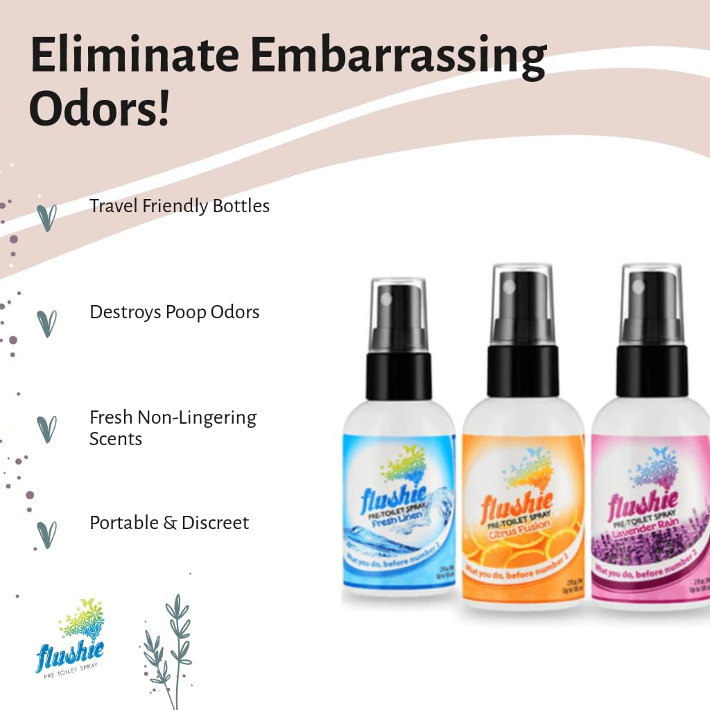 Flushie Pre-Toilet Spray for Bathroom Odor Elimination