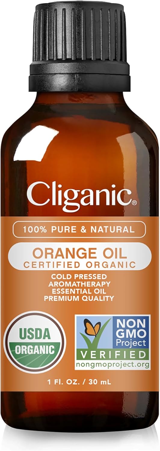 Cliganic Organic Sweet Orange Essential Oil 1oz Pure Natural