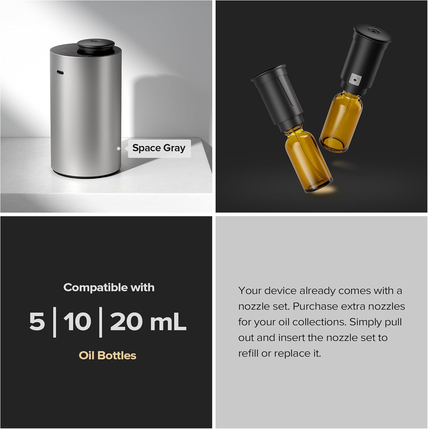Airversa Waterless Essential Oil Diffuser with 3 Timer Settings and 3 Mist Levels