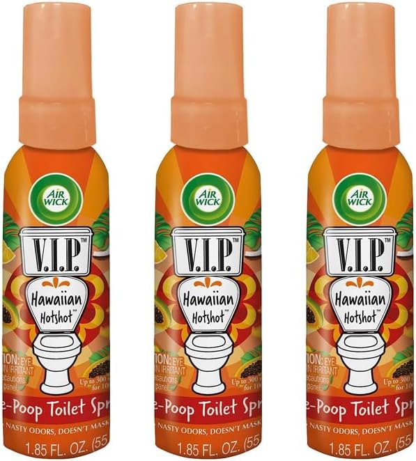 Air Wick VIP Toilet Spray Hawaiian Hotshot 185 Ounce Pack of 3