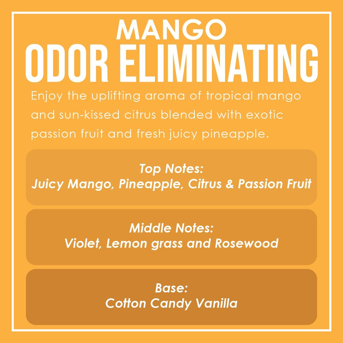 Mango Scented Odor Eliminating Candle - 80 Hour Burn