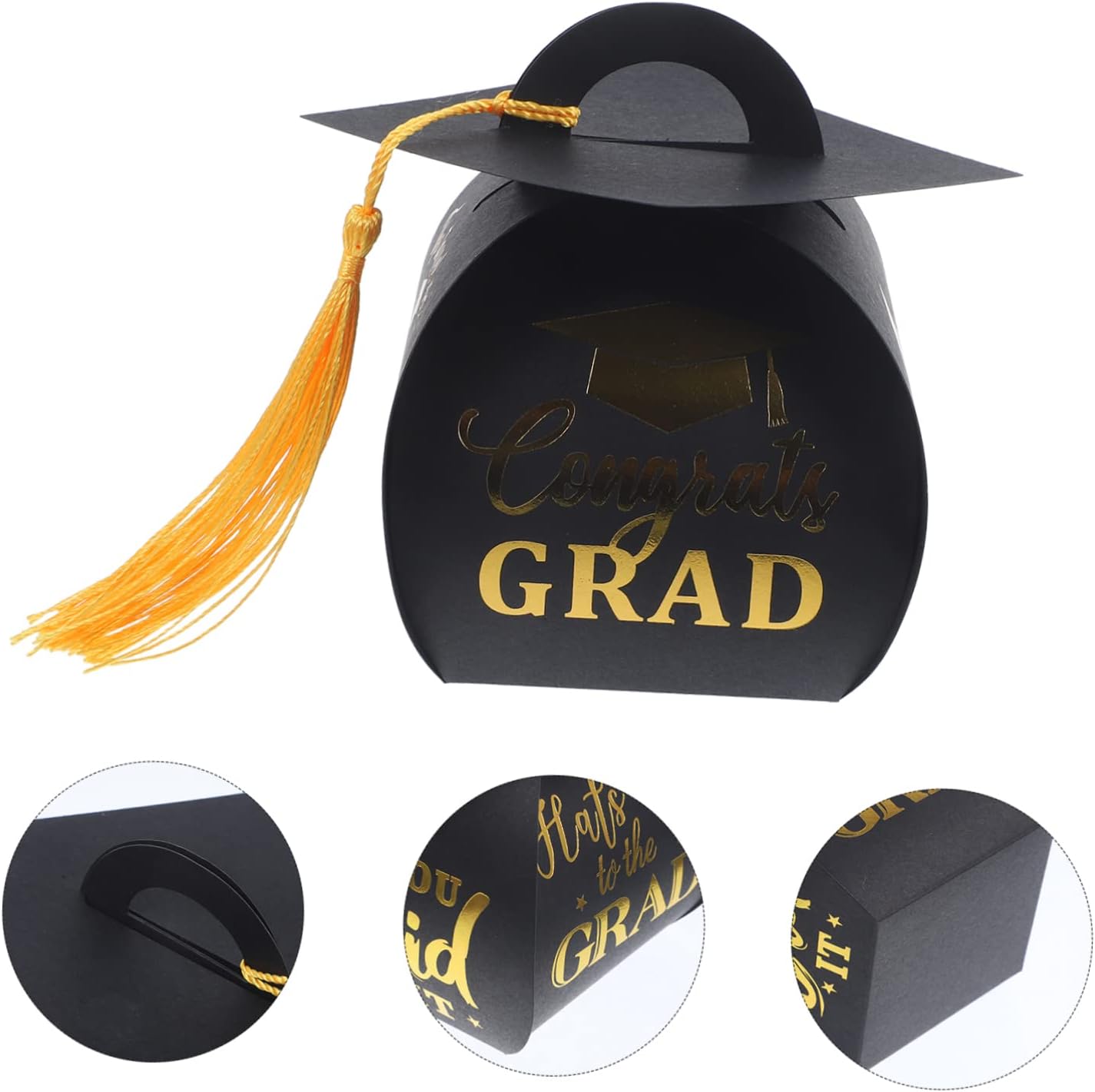 10Pcs Graduation Cap Candy Holders with Tassels