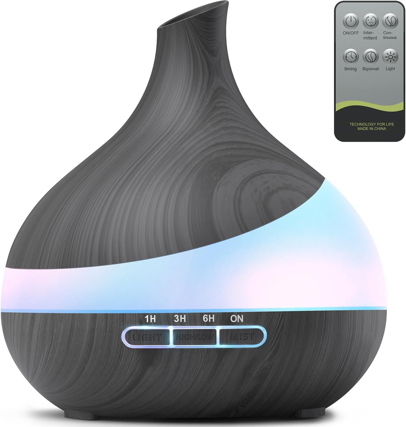500ML Essential Oil Diffuser with Remote Control and LED Light