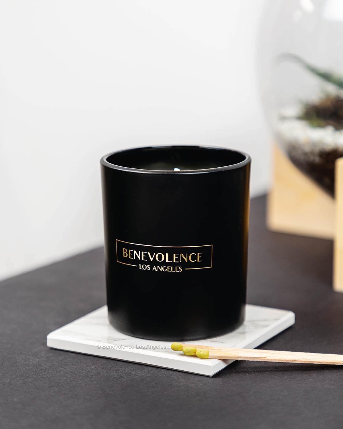 Benevolence LA Jasmine Bergamot Scented Candle Soy Candle 8oz 45 Hour Burn
