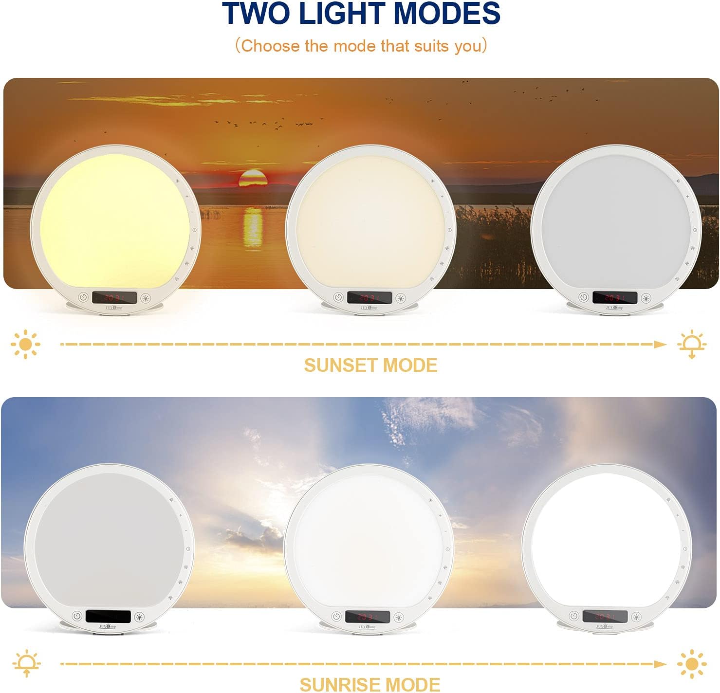 JUXLamp 10000 Lux Light Therapy Wake Up Lamp