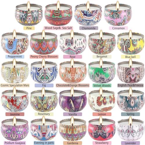 24 Pack Scented Candles Set for Relaxation and Aromatherapy