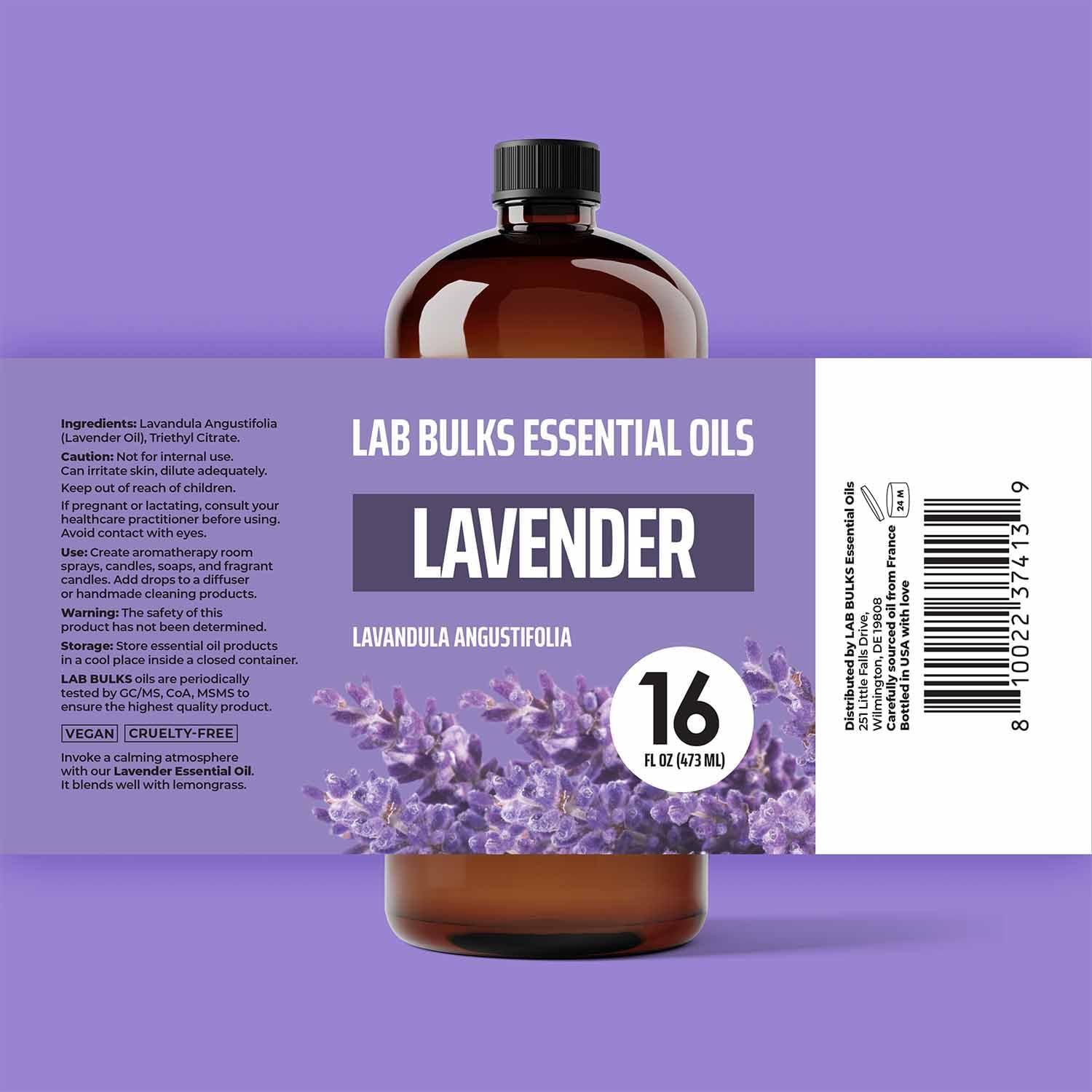 2-Pack Lavender Essential Oil 16 oz Bulk