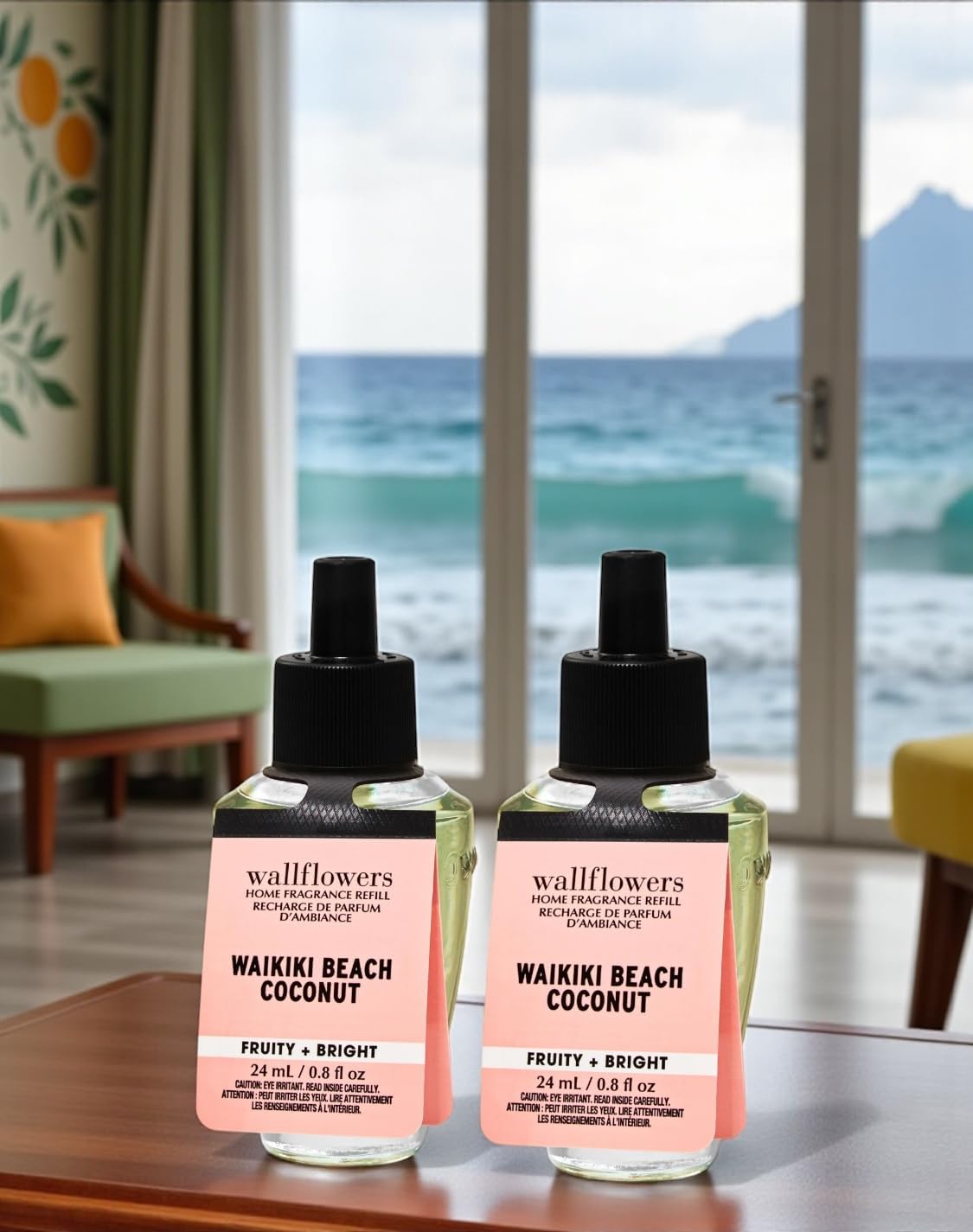 Wallflowers Waikiki Beach Coconut Refill 08 Fl Oz 2 Pack