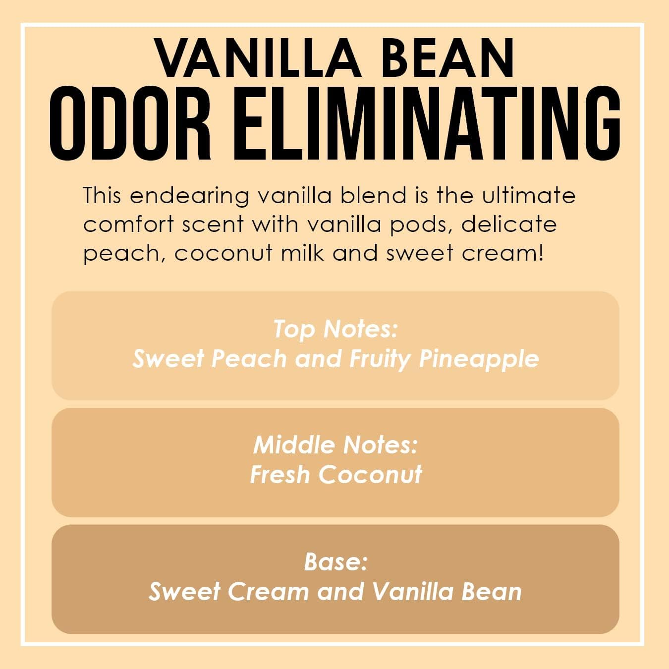 Vanilla Bean Odor Eliminating Candle 12 Ounce