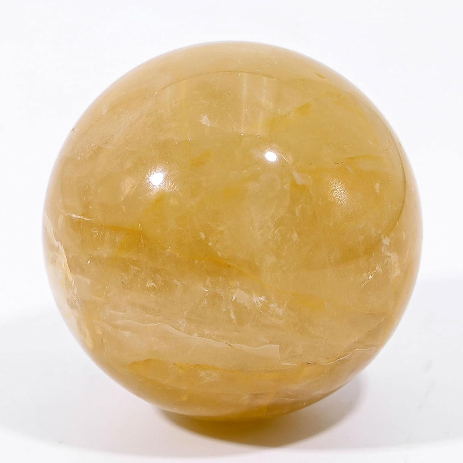 Natural Yellow Quartz Crystal Ball 60mm for Feng Shui and Meditation