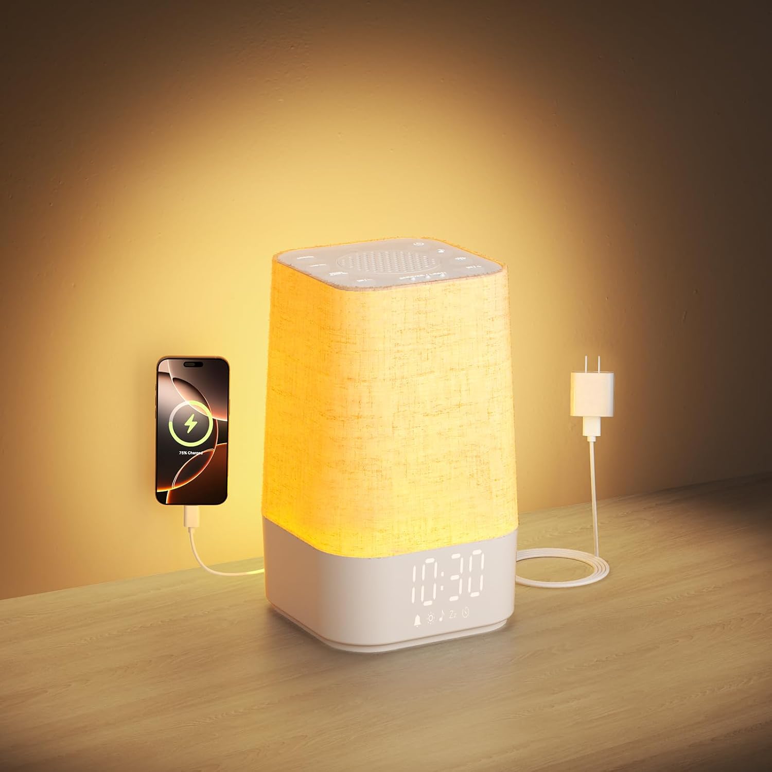 4-in-1 Sunrise Alarm Clock with White Noise and Night Light
