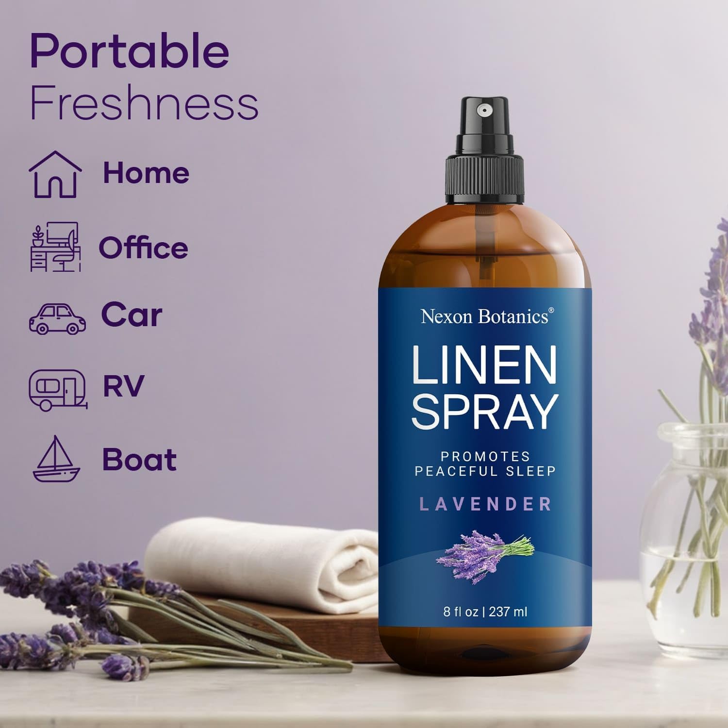 Lavender Linen Spray 8 fl oz - Aromatherapy Fabric Refresh