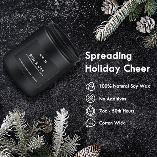 Masculine Scented Candles Set - 4 Pack Teakwood Cedar Aromatherapy Candles