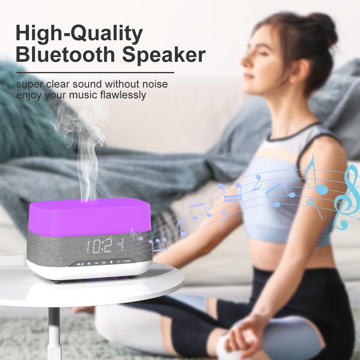 300ml Essential Oil Diffuser with Bluetooth Speaker and Alarm Clock