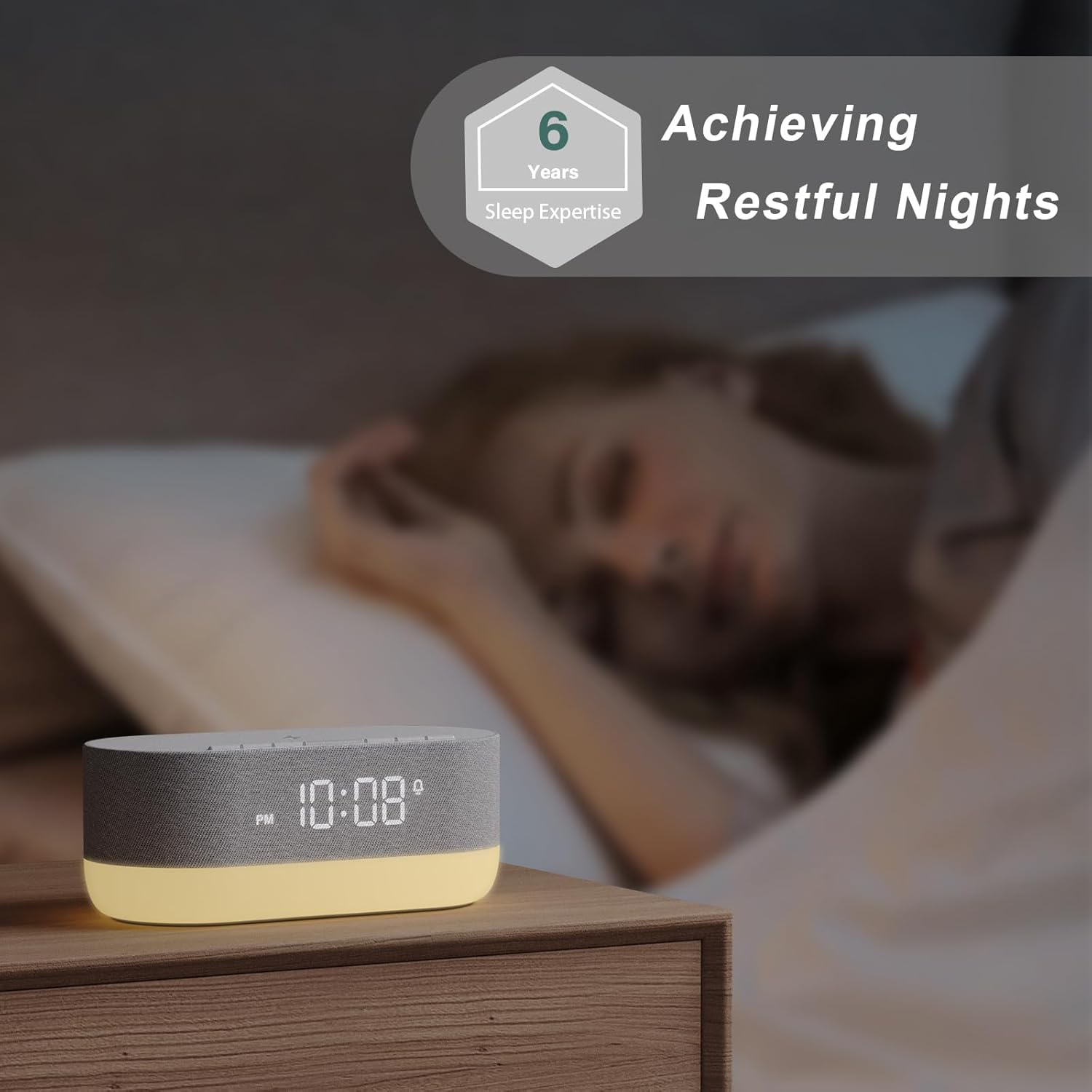 HOUSBAY 3 in 1 Sound Machine Alarm Clock Wireless Charger